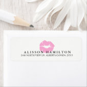 Étiquette Lèvres roses | Adresse de retour personnalisée (En situation)