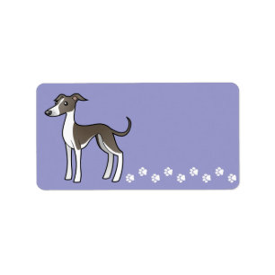 Étiquette Lévrier de bande dessinée/whippet/lévrier itali