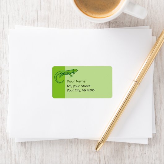 Étiquette Lézard vert (En situation)