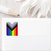 Étiquette Lgbtq inclus drapeau gay pride arc-en-ciel blanc b (En situation)