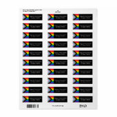 Étiquette Lgbtq inclus drapeau gay pride arc-en-ciel noir bl (Feuille entière)