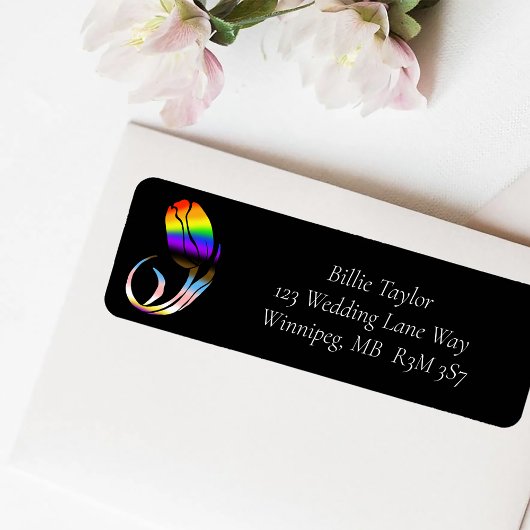 Étiquette LGBTQ plus Fleurs tulipes