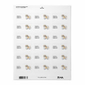 Étiquette Lhasa Apso doré et blanc Chien mignon & Texte pers (Feuille entière)