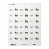 Étiquette Lhasa Apso Sable Doré Chien Mignon & Texte Personn (Feuille entière)