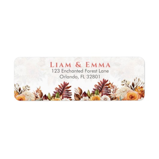 Étiquette Liam et Emma Pilier d'unité florale de mariage de (Devant)