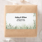 Étiquette Libellé d'adresse de retour Floral Green Feuilles (En situation)