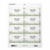 Étiquette Libellé d'adresse de retour Floral Green Feuilles (Feuille entière)