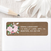 Étiquette Libellé de l'adresse de retour Floroms Burlap (En situation)