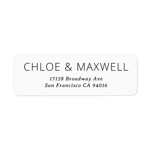 Étiquette Libellés d'adresse de retour des noms gras moderne (Devant)