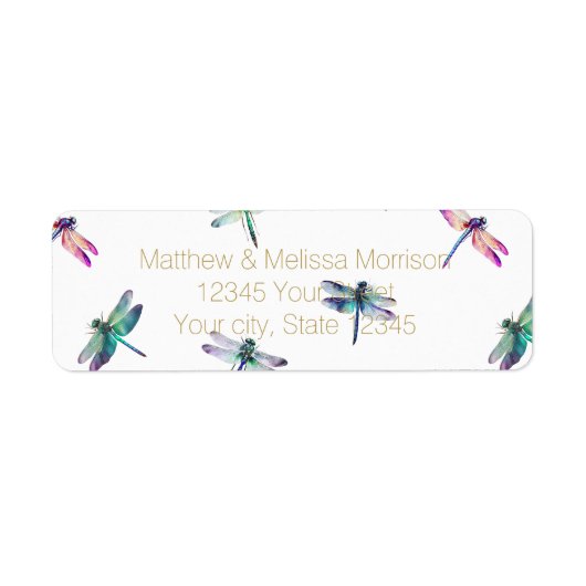 Étiquette libellules (Devant)