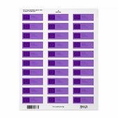 Étiquette libellules en violet sur noir (Feuille entière)