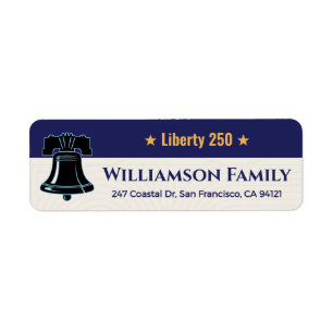 Étiquette Liberty Bell 250 Adresse de Famille Patriotique De
