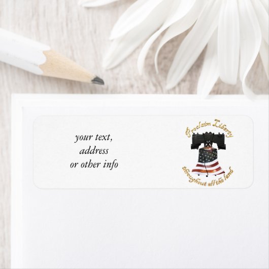 Étiquette Liberty Bell avec drapeau américain - Proclamation (En situation)