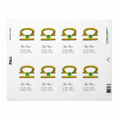 Étiquette LIBRA ZODIAC ANNIVERSAIRE Vert Émeraude Or (Feuille entière)