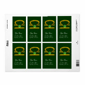 Étiquette LIBRA ZODIAC ANNIVERSAIRE Vert Émeraude Or (Feuille entière)