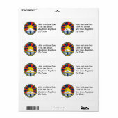 Étiquette Libre Tibet Round Grunge (Feuille entière)