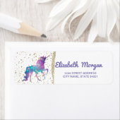 Étiquette Licorne Magique, Confettis Dorés (En situation)