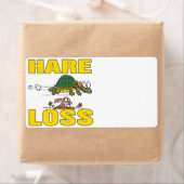 Étiquette lièvre perte drôle cheveux perte fable pun dessin  (En situation)