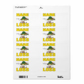 Étiquette lièvre perte drôle cheveux perte fable pun dessin  (Feuille entière)