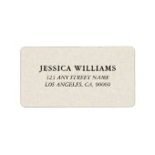 Étiquette Light Beige Linen Texture Image (Devant)