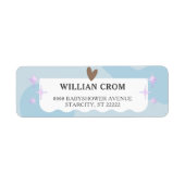 Étiquette Light Blue Little Star Baby shower Adresse de reto (Devant)