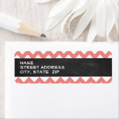 Étiquette Light Coral Chevron Stripes; chalkboard (En situation)