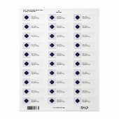 Étiquette Light Gray White Chevron Navy Quatrefoil Monogram (Feuille entière)