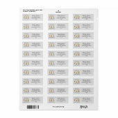 Étiquette Light Grey 60th Birthday Gold Texte Adresse de ret (Feuille entière)
