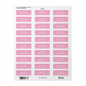 Étiquette Light Pink Bold Script Modern Minimalist (Feuille entière)
