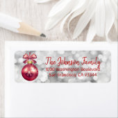 Étiquette Lights Red Orament Noël Adresse de retour (En situation)