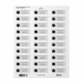 Étiquette Ligne Bleue Mince Noël - Police - Police (Feuille entière)