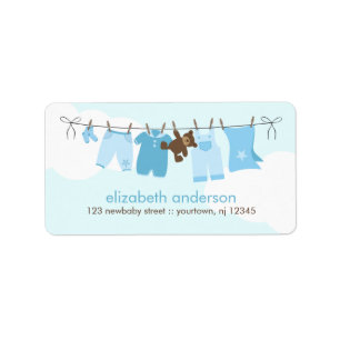 Étiquette Ligne de linge de bébé {blue}