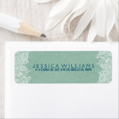 Étiquette Ligne Faux Vert Mint Blanc Paisley Lace 2 (En situation)