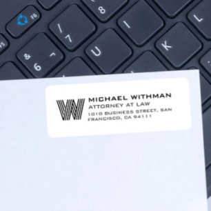 ÉTIQUETTE LIGNE MODERNE MONOGRAMME AVOCAT D'AFFAIRES EXPERT-