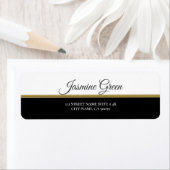 Étiquette Ligne Or En Noir Et Blanc (En situation)