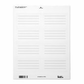 Étiquette lignée générique vierge pour écriture po (Feuille entière)