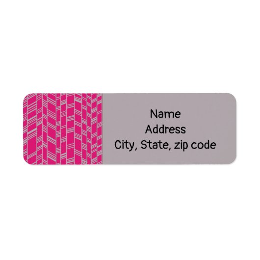 Étiquette Lignes Art Déco Fuchsia (Devant)