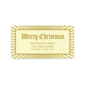 Étiquette Lignes de crème Joie décorative Adresse de Noël (Devant)