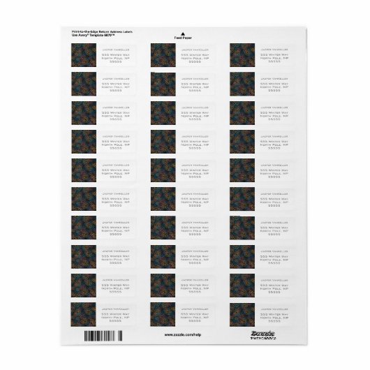 Étiquette Lignes de Dollar de Sable Rouge Jaune Bleu (Feuille entière)