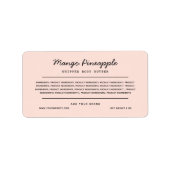 Étiquette Lignes de script couleur personnalisées Ingrédient (Devant)