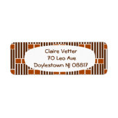 Étiquette Lignes et boîtes Brown (Devant)