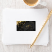 Étiquette Lignes fines Gold Abstrait Mariage noir ID867 (En situation)