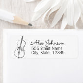 Étiquette Lignes modernes Violon Simple Classic Adresse (En situation)