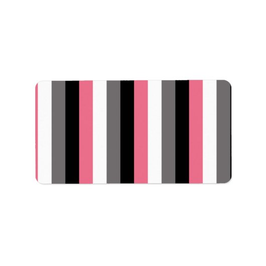 Étiquette Lignes verticales Gris blanc rose Gris noir (Devant)