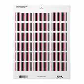 Étiquette Lignes verticales rose blanc gris noir rayures (Feuille entière)