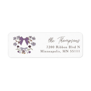 Étiquette Lilac Bows rustiques et fleurs