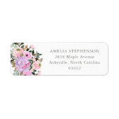 Étiquette Lilac et bouquet floral rose Adresse de retour (Devant)