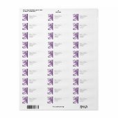 Étiquette Lilac Purple Elegant Damask Adresse de retour Labe (Feuille entière)