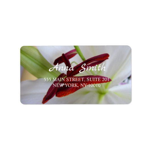 Étiquette Lily blanche, fleur. (Devant)