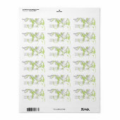 Étiquette Lime et gris Double Floral Adresse de retour (Feuille entière)